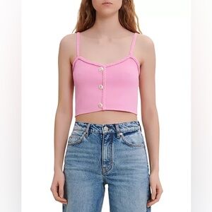 maje Madeny Braided Trim Top - Rose